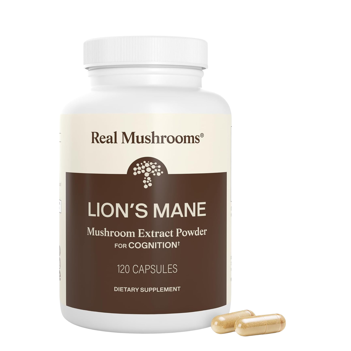 Real Mushrooms Lion's Mane Mushroom Extract Powder - 120 Capsules