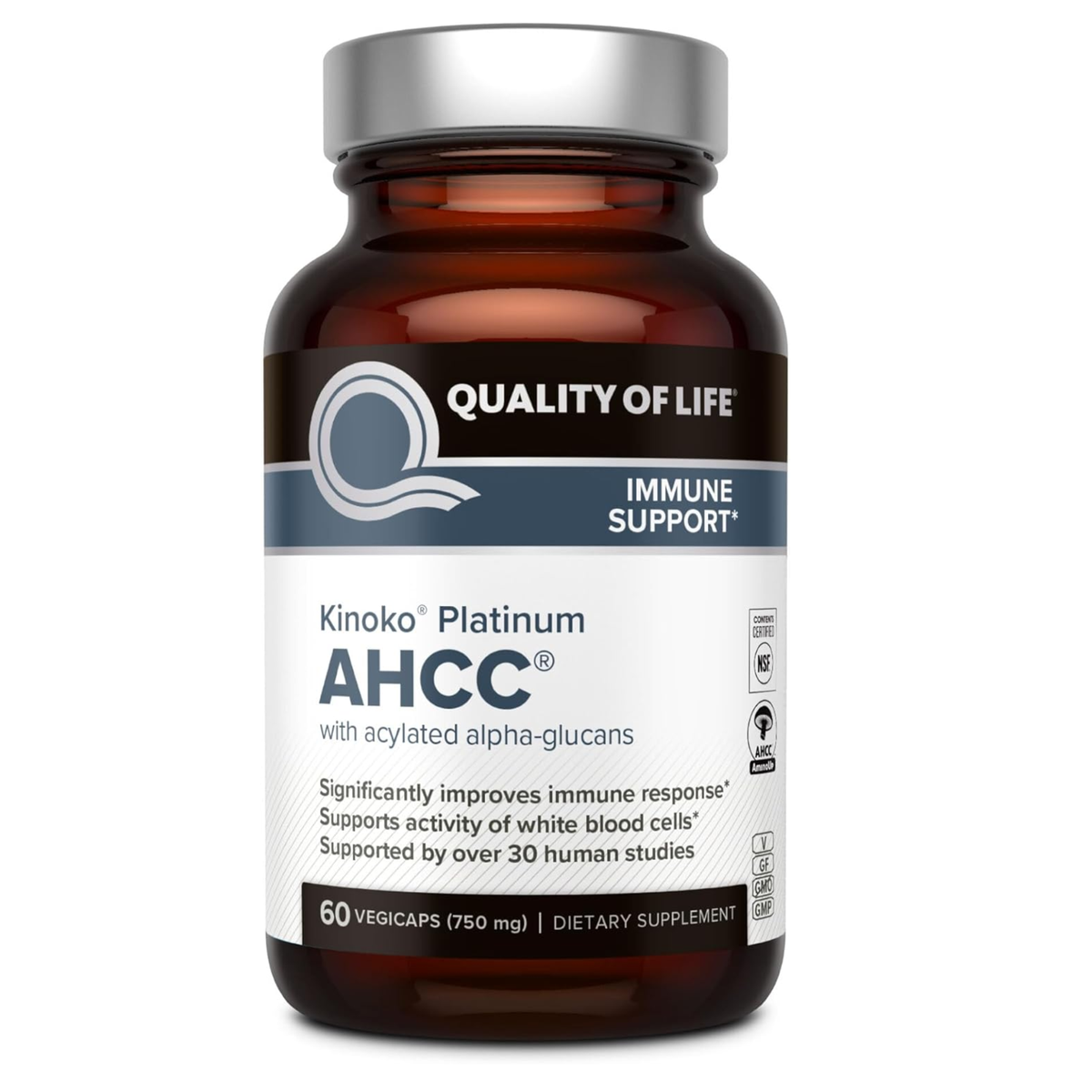 Quality of Life Kinoko Platinum AHCC Immune Support - 60 Vegicaps