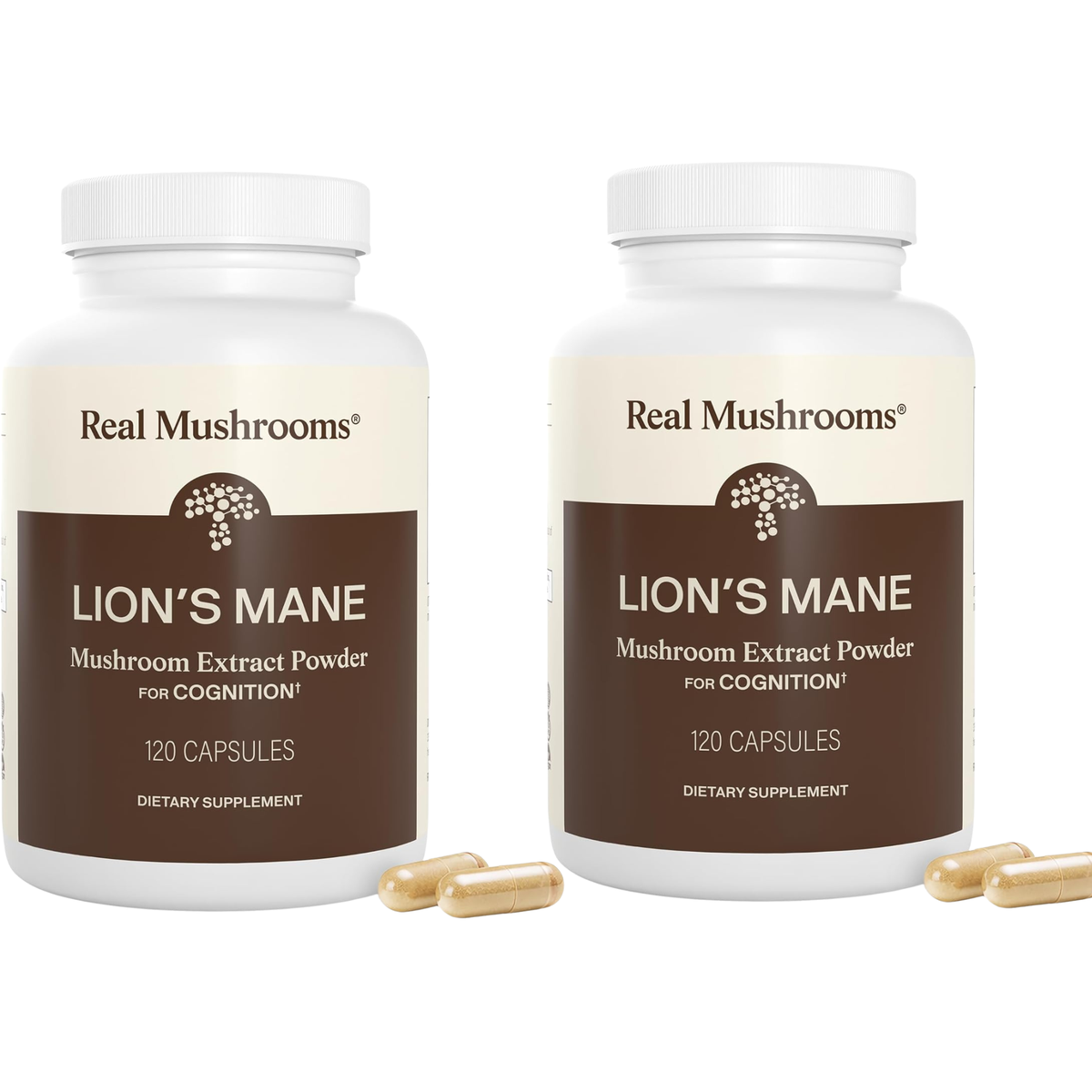 Real Mushrooms Lion's Mane Mushroom Extract Powder - 120 Capsules