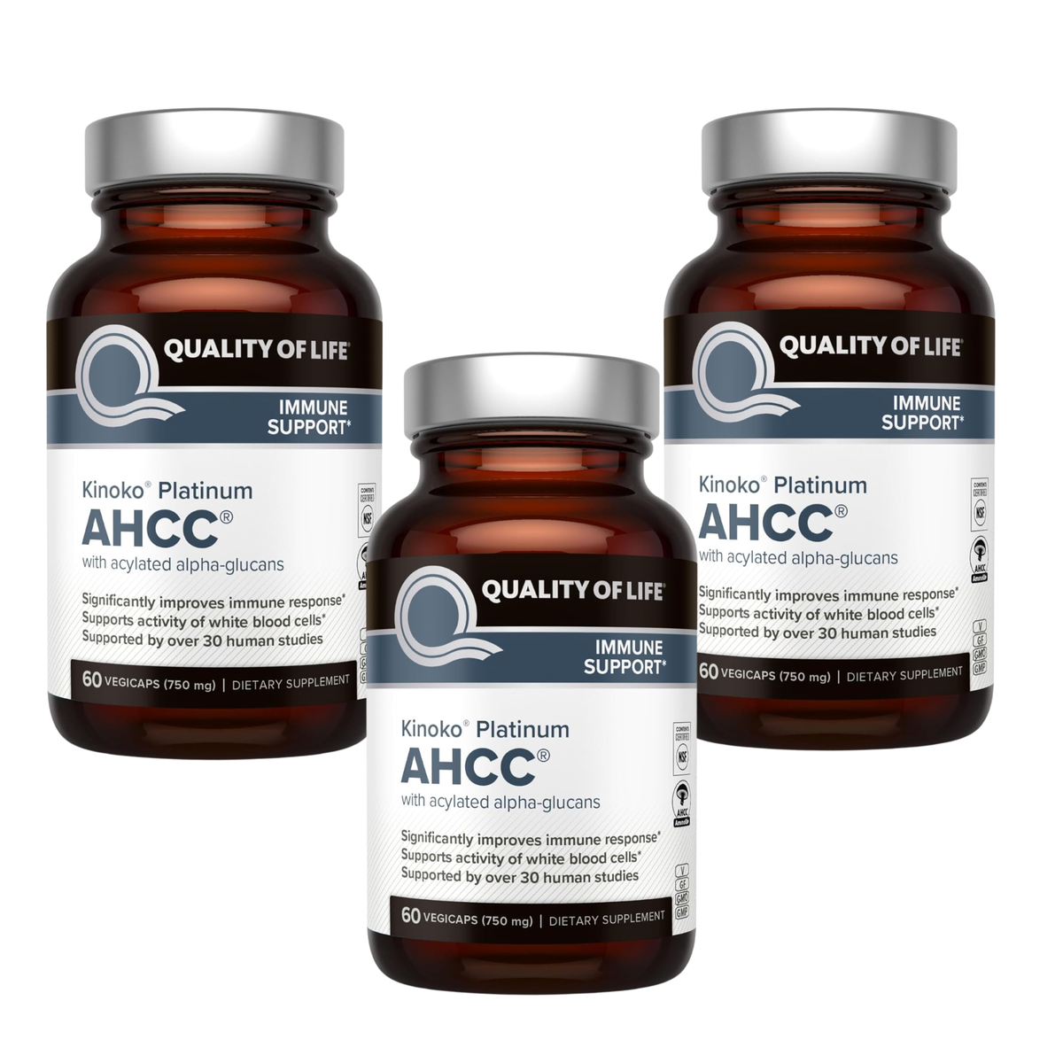 Quality of Life Kinoko Platinum AHCC Immune Support - 60 Vegicaps