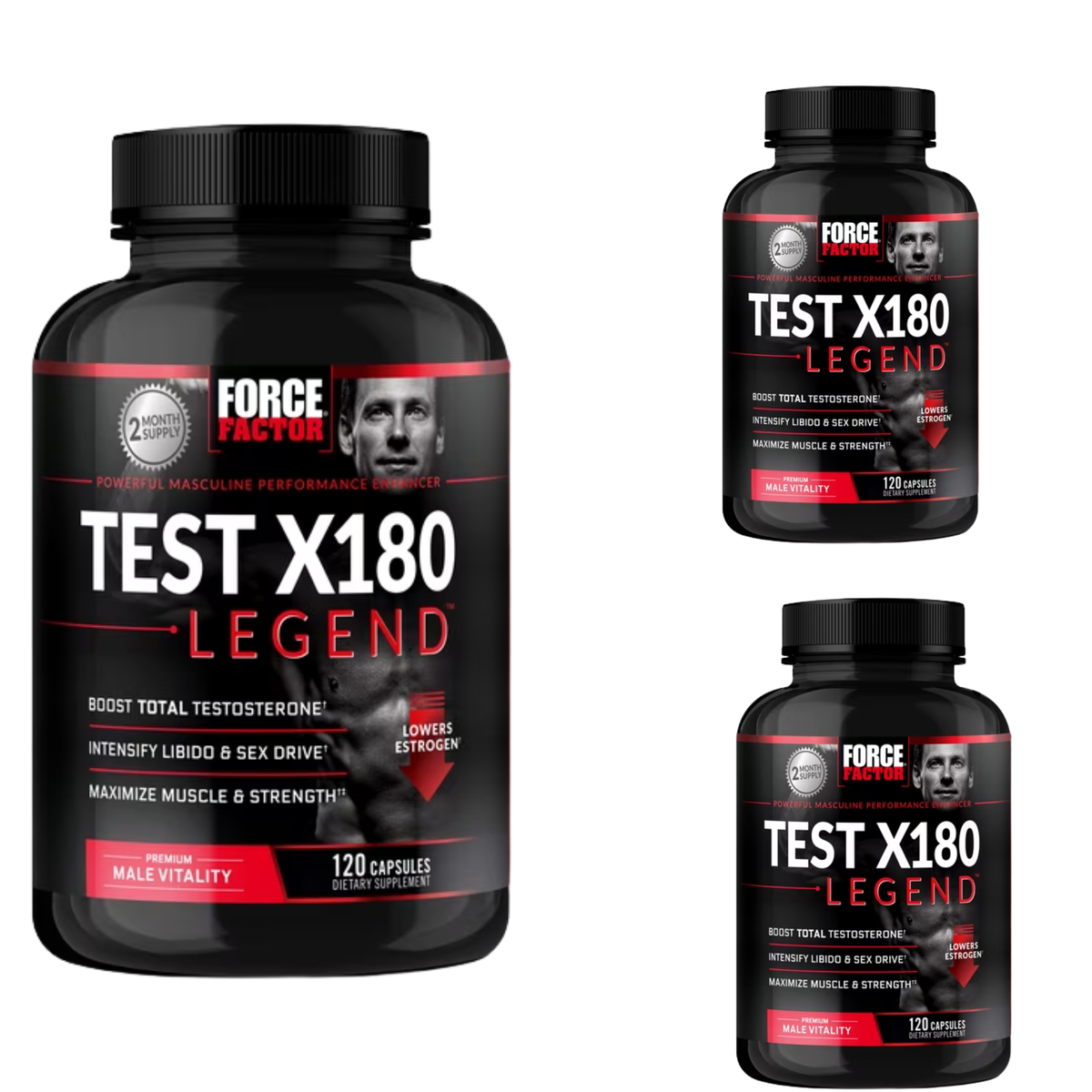 Force Factor Test X180 Legend Testosterone Booster for Men, 120 Capsules