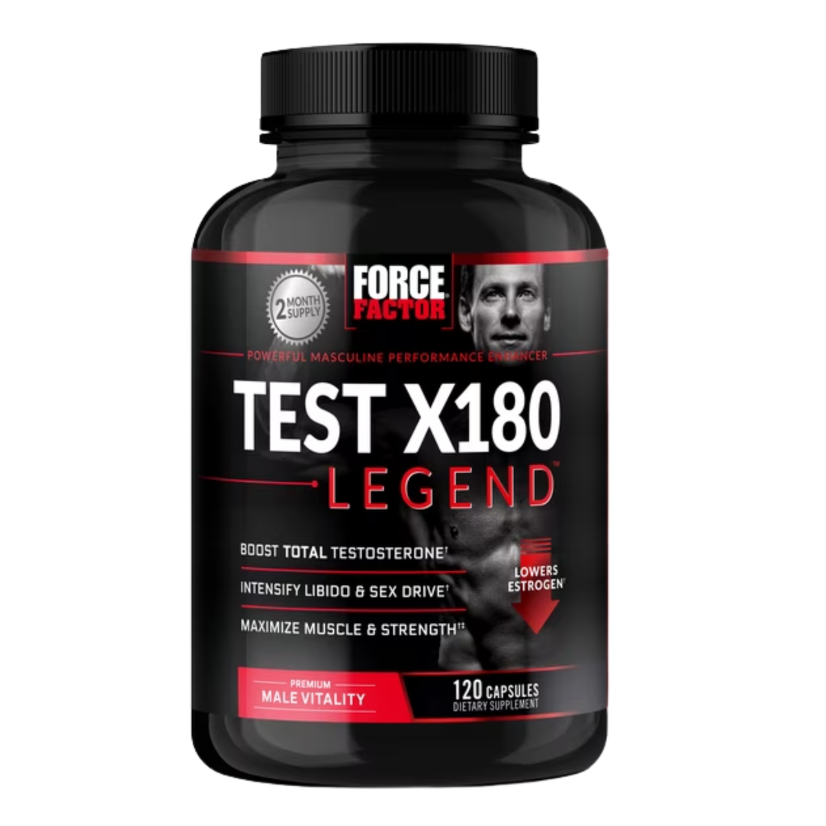 Force Factor Test X180 Legend Testosterone Booster for Men, 120 Capsules