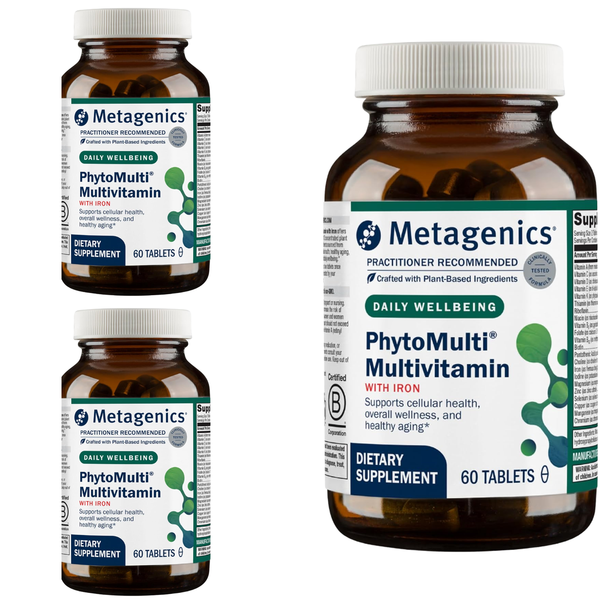 Metagenics PhytoMulti Multivitamin with Iron Daily Wellbeing, 60 Tablets