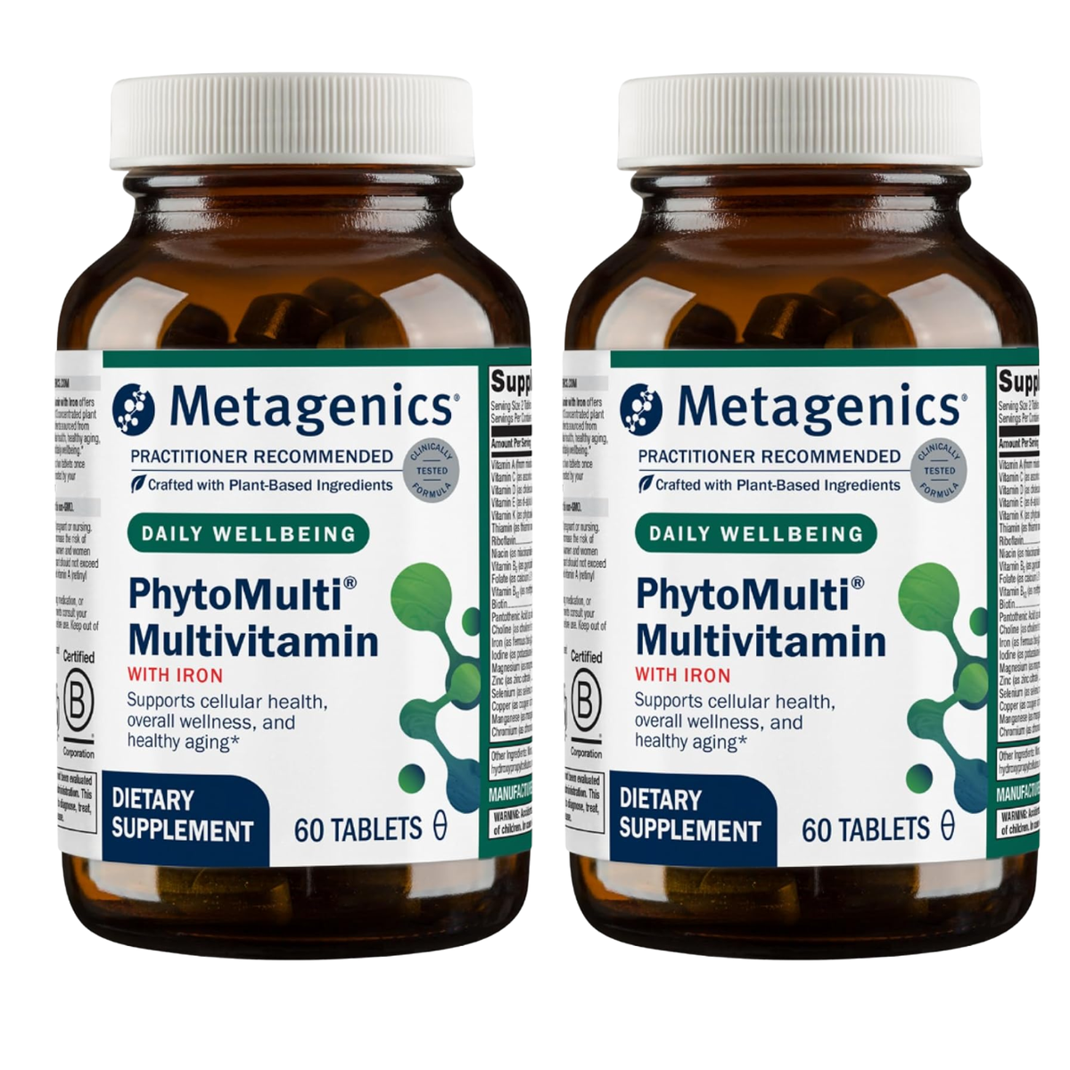 Metagenics PhytoMulti Multivitamin with Iron Daily Wellbeing, 60 Tablets