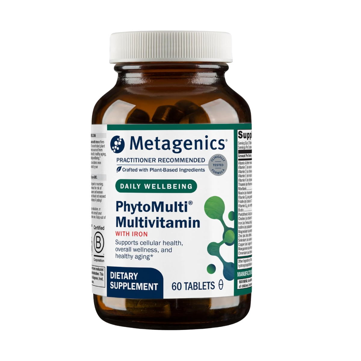 Metagenics PhytoMulti Multivitamin with Iron Daily Wellbeing, 60 Tablets
