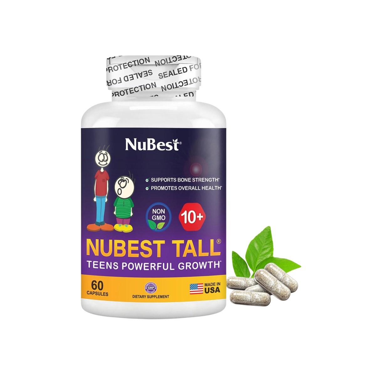 NuBest Tall 10+ Teens Powerful Growth Formula Dietary Supplement, 60 Capsules