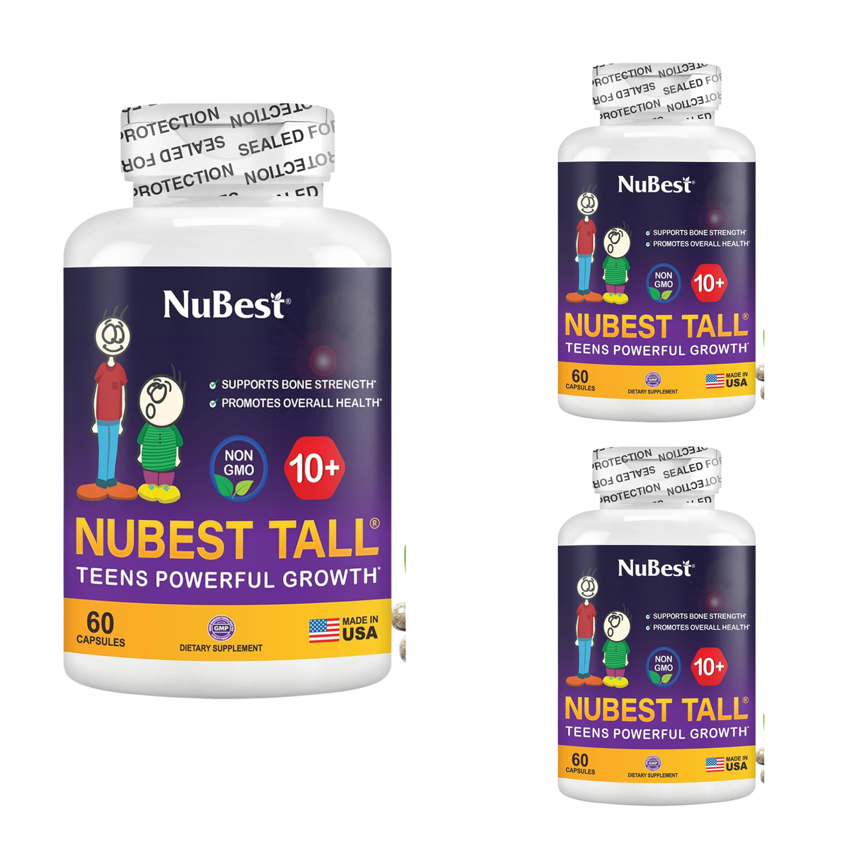 NuBest Tall 10+ Teens Powerful Growth Formula Dietary Supplement, 60 Capsules