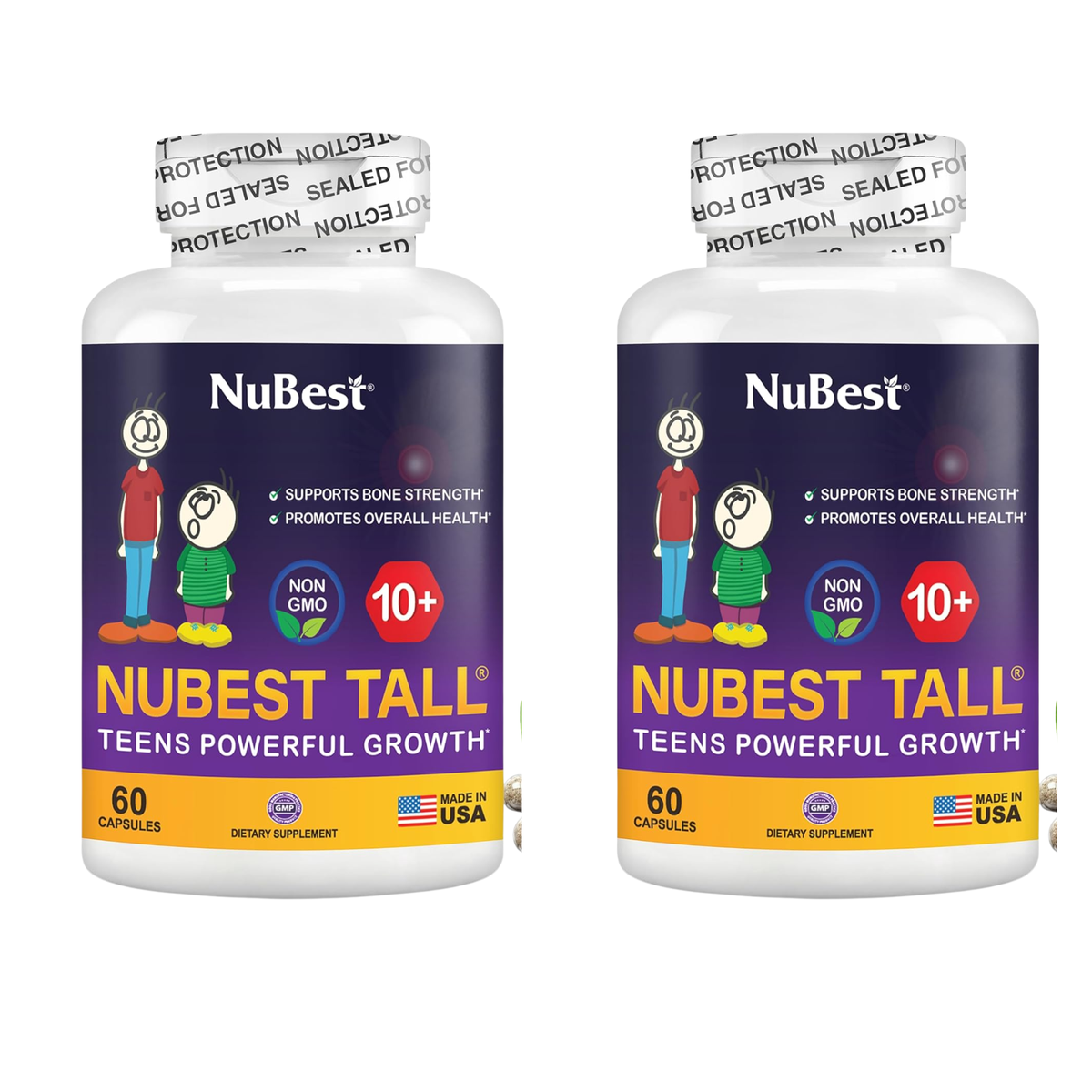 NuBest Tall 10+ Teens Powerful Growth Formula Dietary Supplement, 60 Capsules