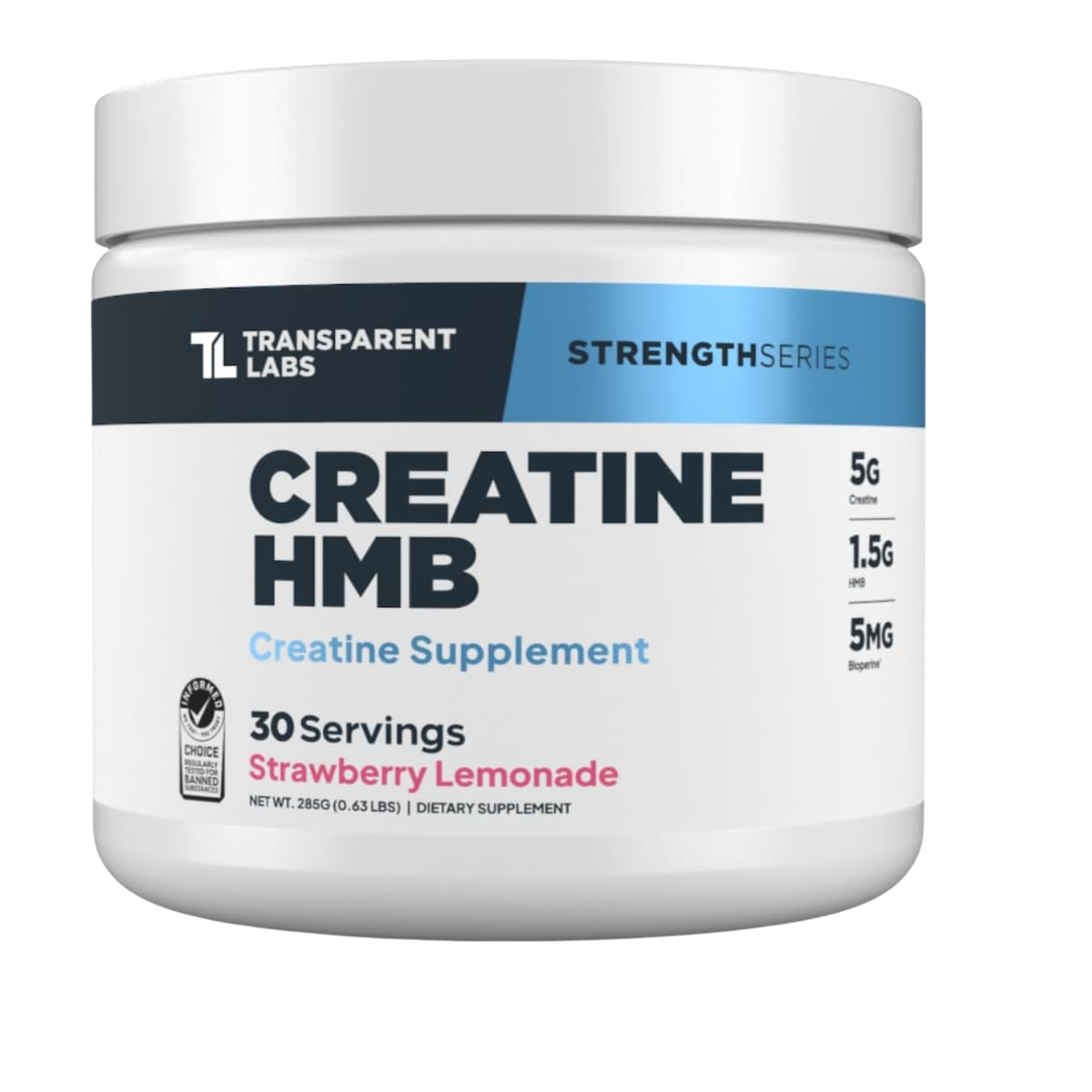 Transparent Labs StrengthSeries Creatine HMB Strawberry Lemonade 30 Servings 285g tub
